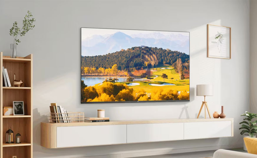 Professionally wall-mounted TV in a modern living room